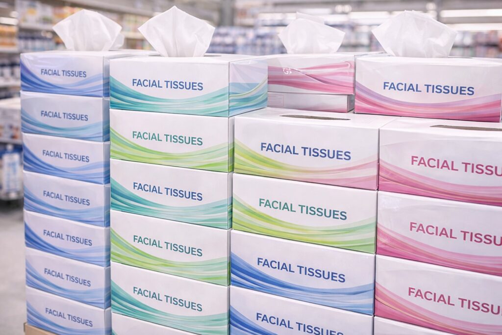 boxed facial tissue supplier