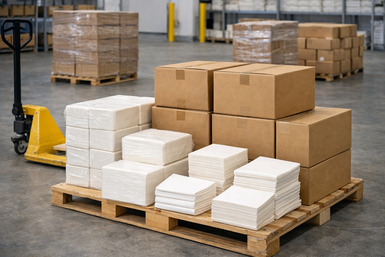 bulk airlaid napkins shipment for South America