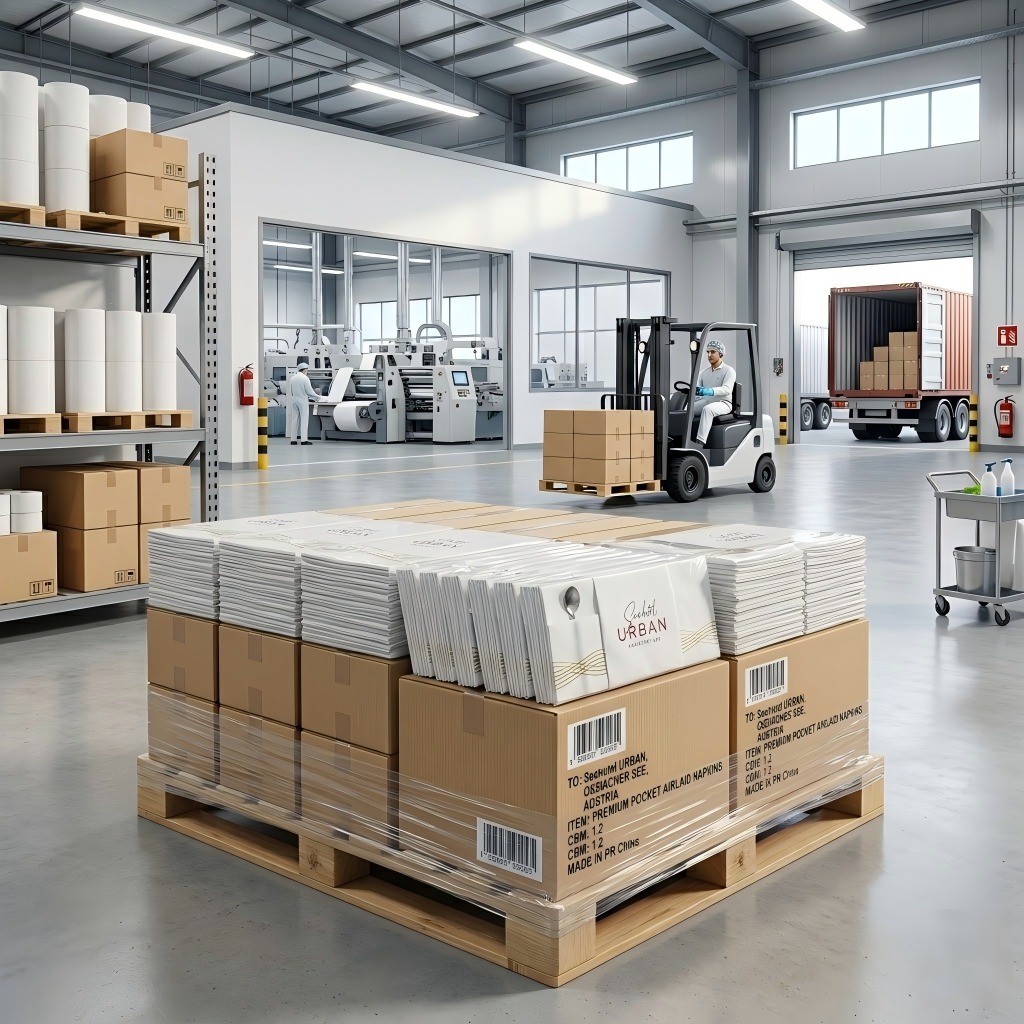 bulk airlaid napkins shipment for South America