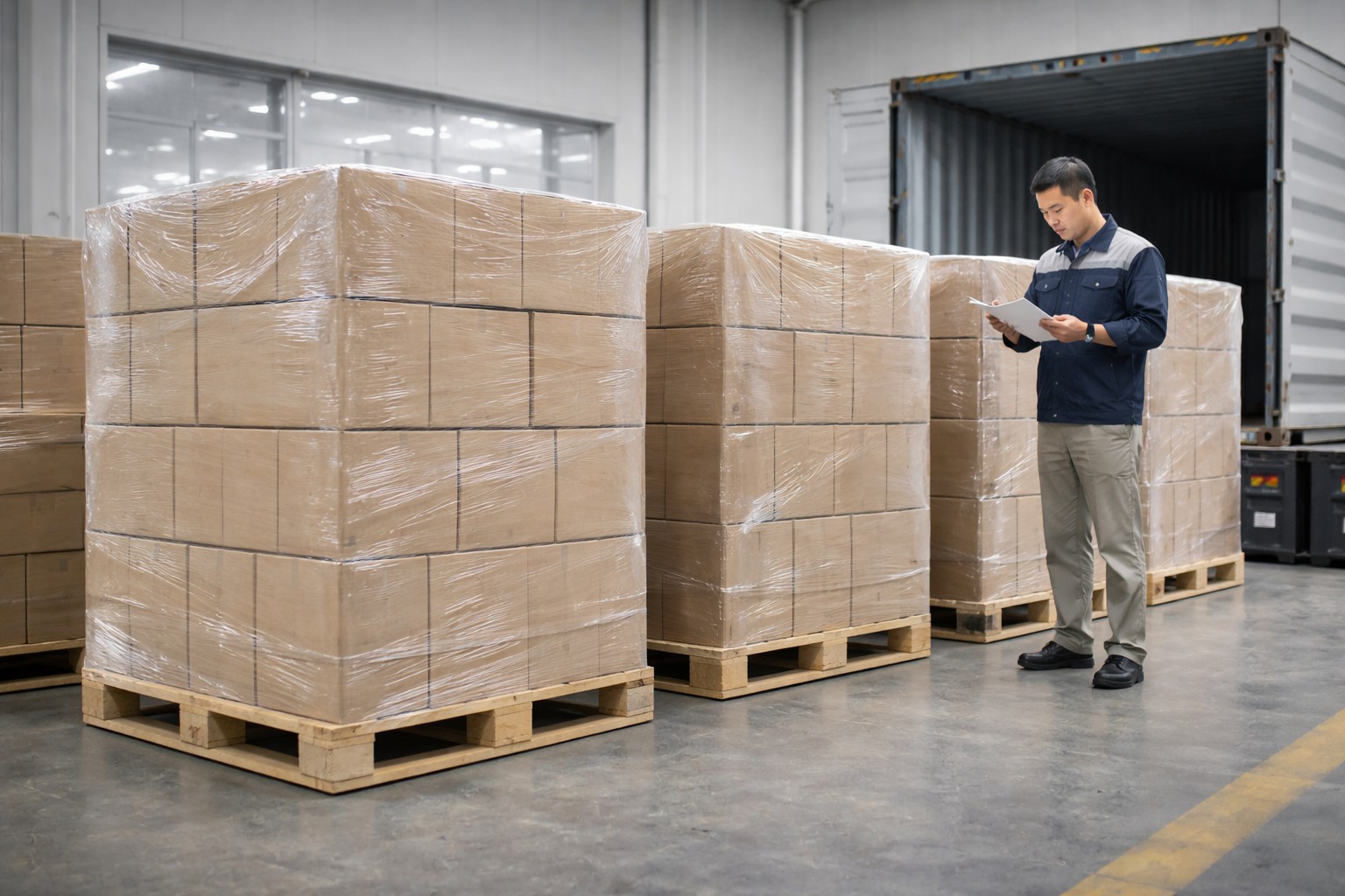 Facial Tissue Wholesale export cartons ready for container loading