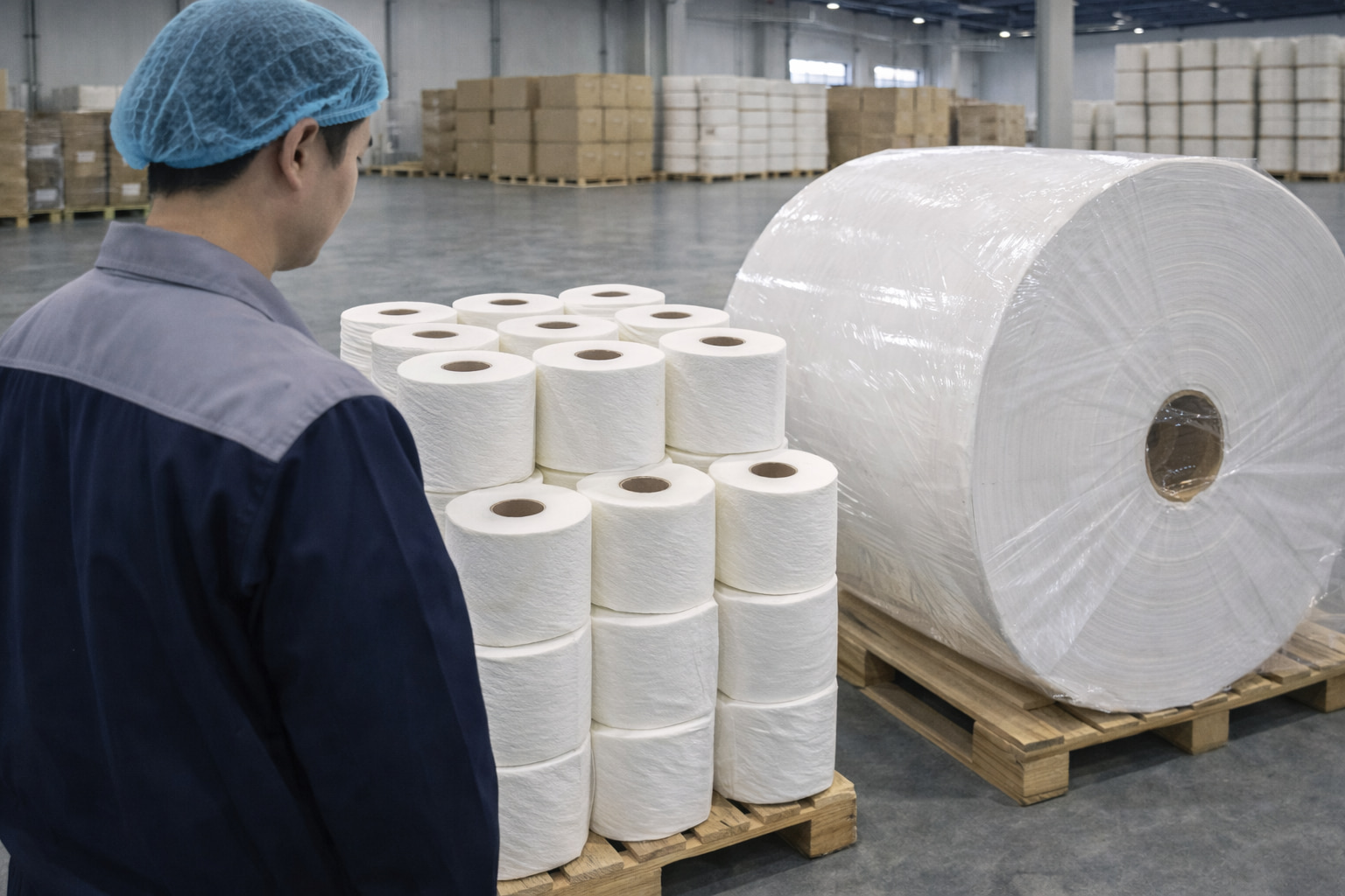 Bulk tissue paper jumbo rolls export shipment ready for wholesale