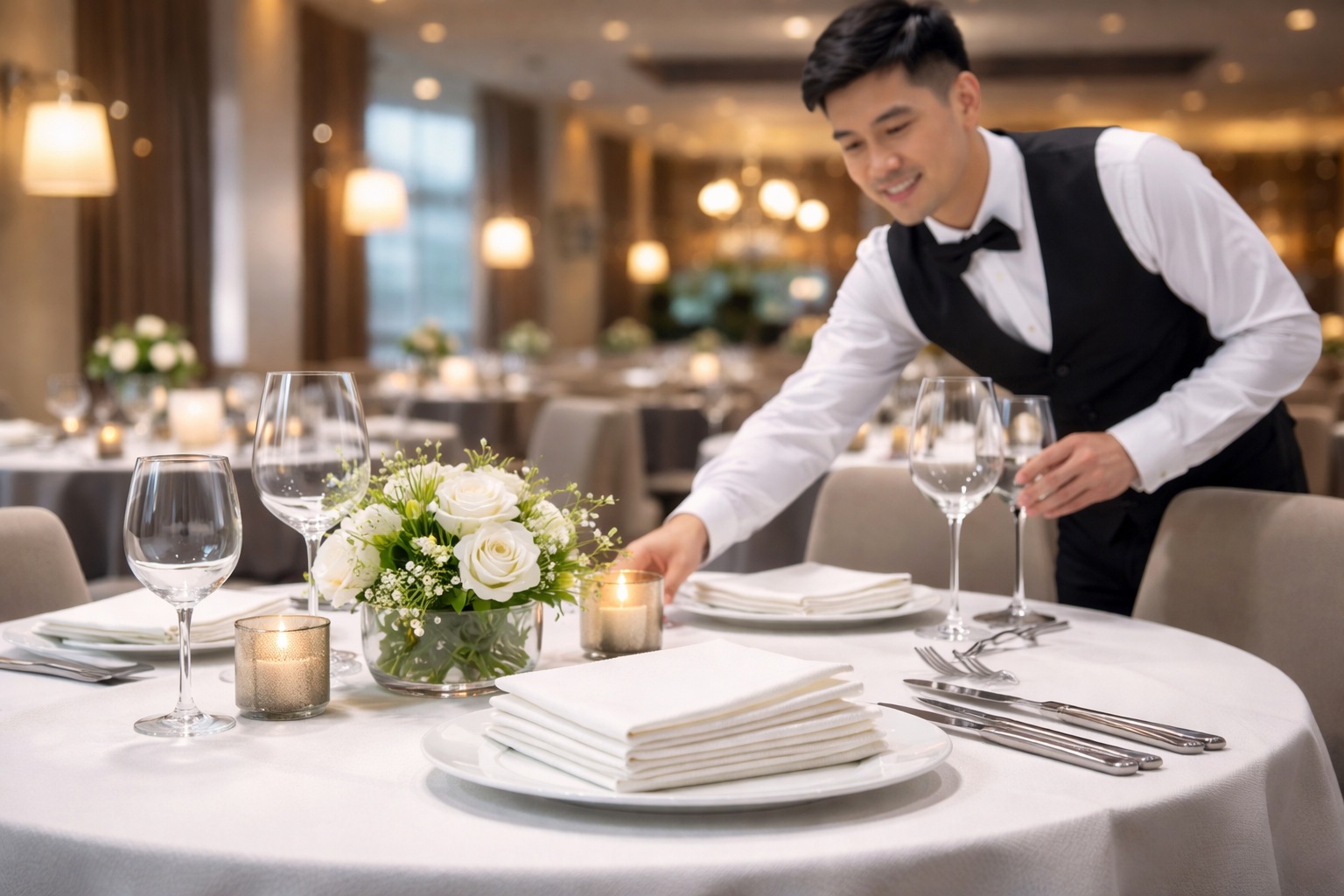 Airlaid Paper Supplier linen-feel napkins for hotel and restaurant table setting