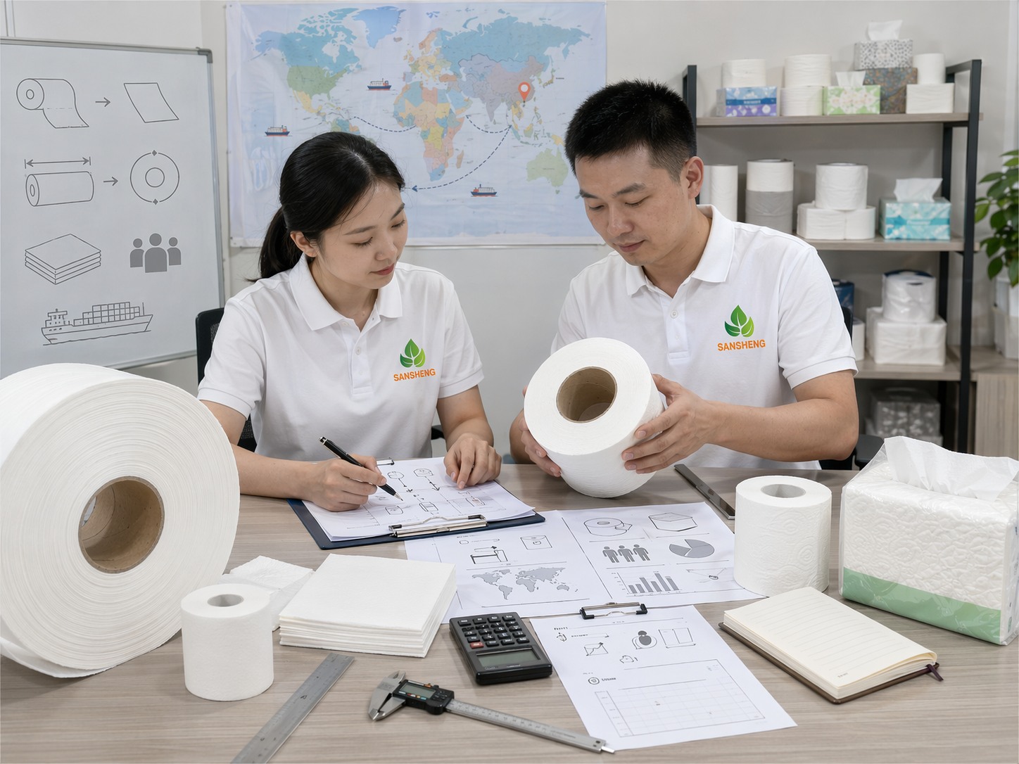 TAD paper quotation requirements including GSM roll width core size and monthly demand