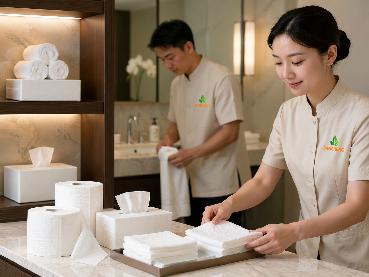 TAD paper used for hotel horeca quality improvement and premium retail tissue positioning