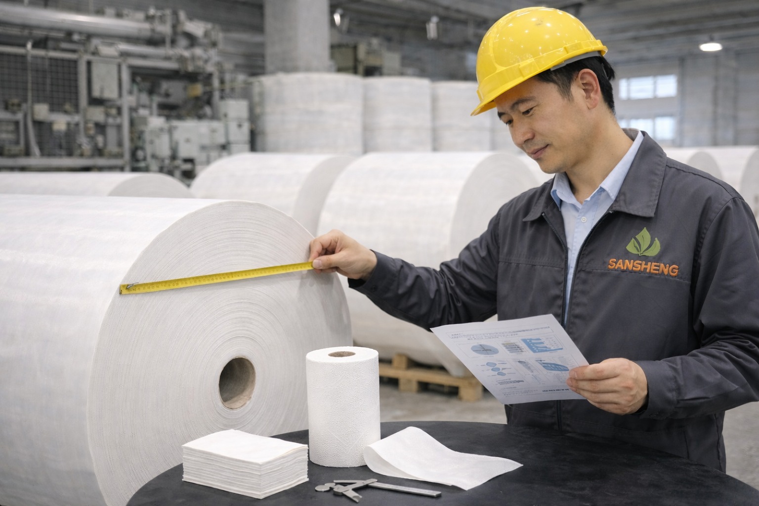 Tissue mother roll specification comparison for width diameter gsm ply and core size planning