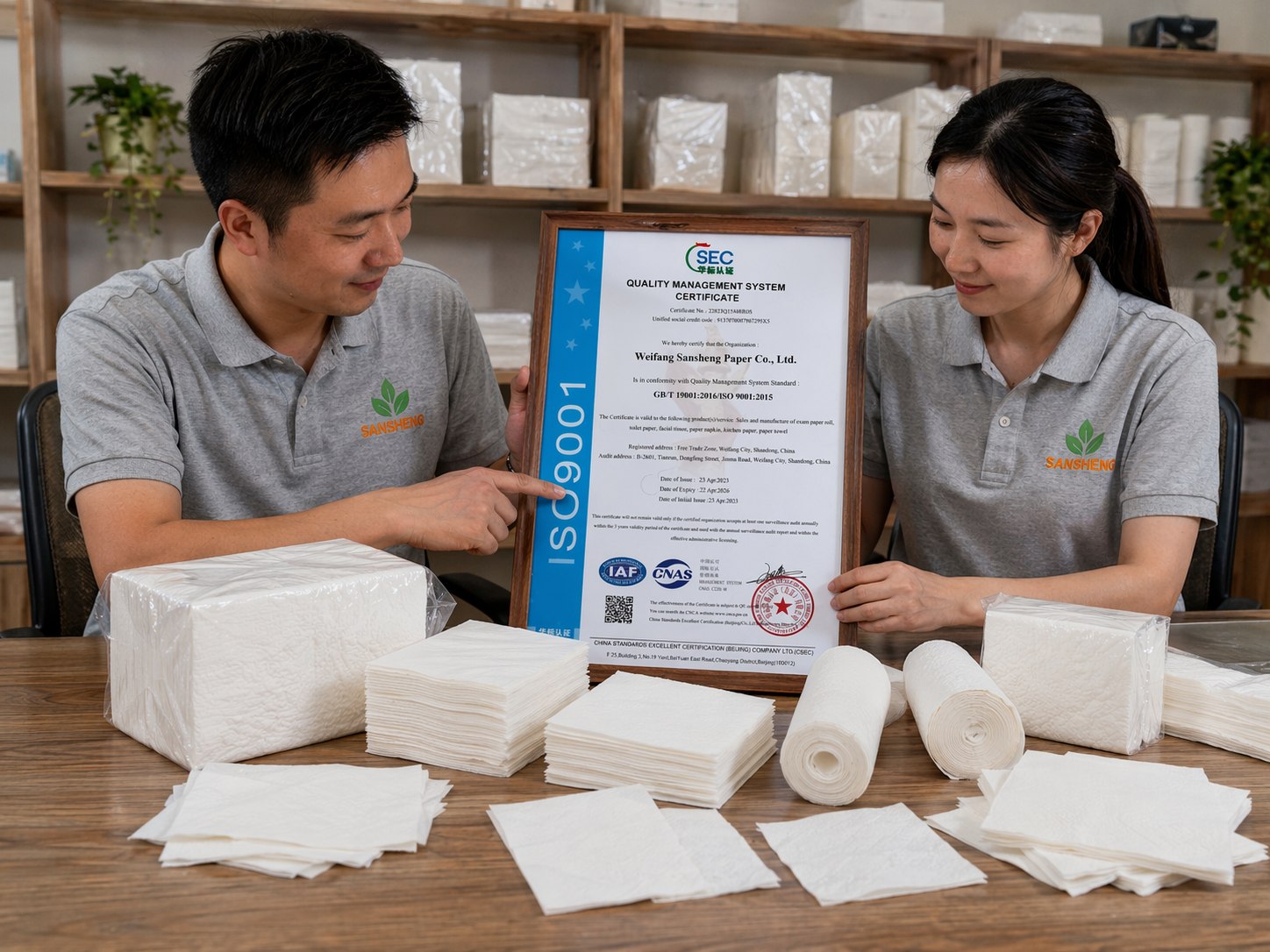 ISO quality certificate and compliance support for airlaid napkins supply