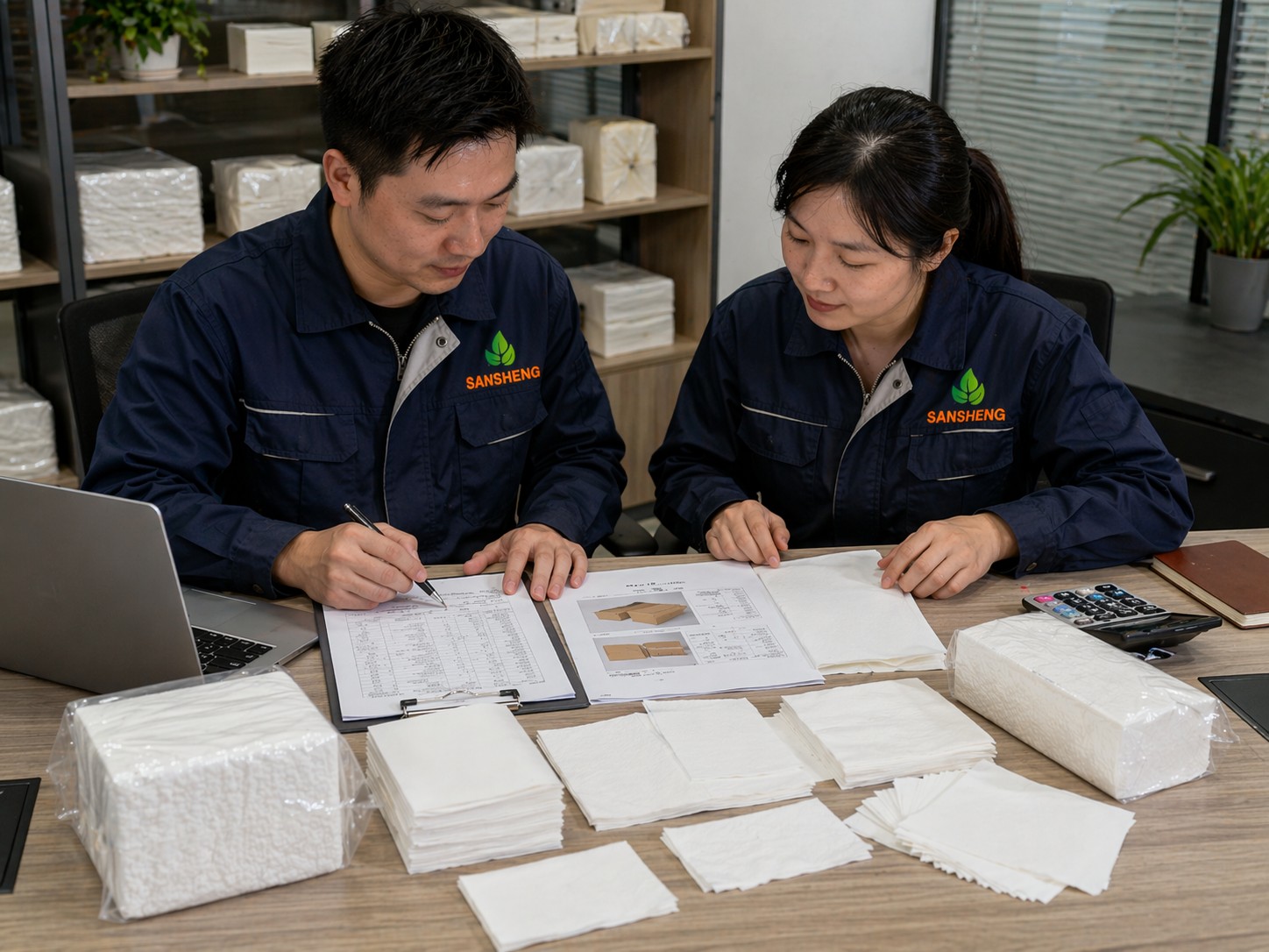 Product information packing details and shipment-related documents for airlaid napkins