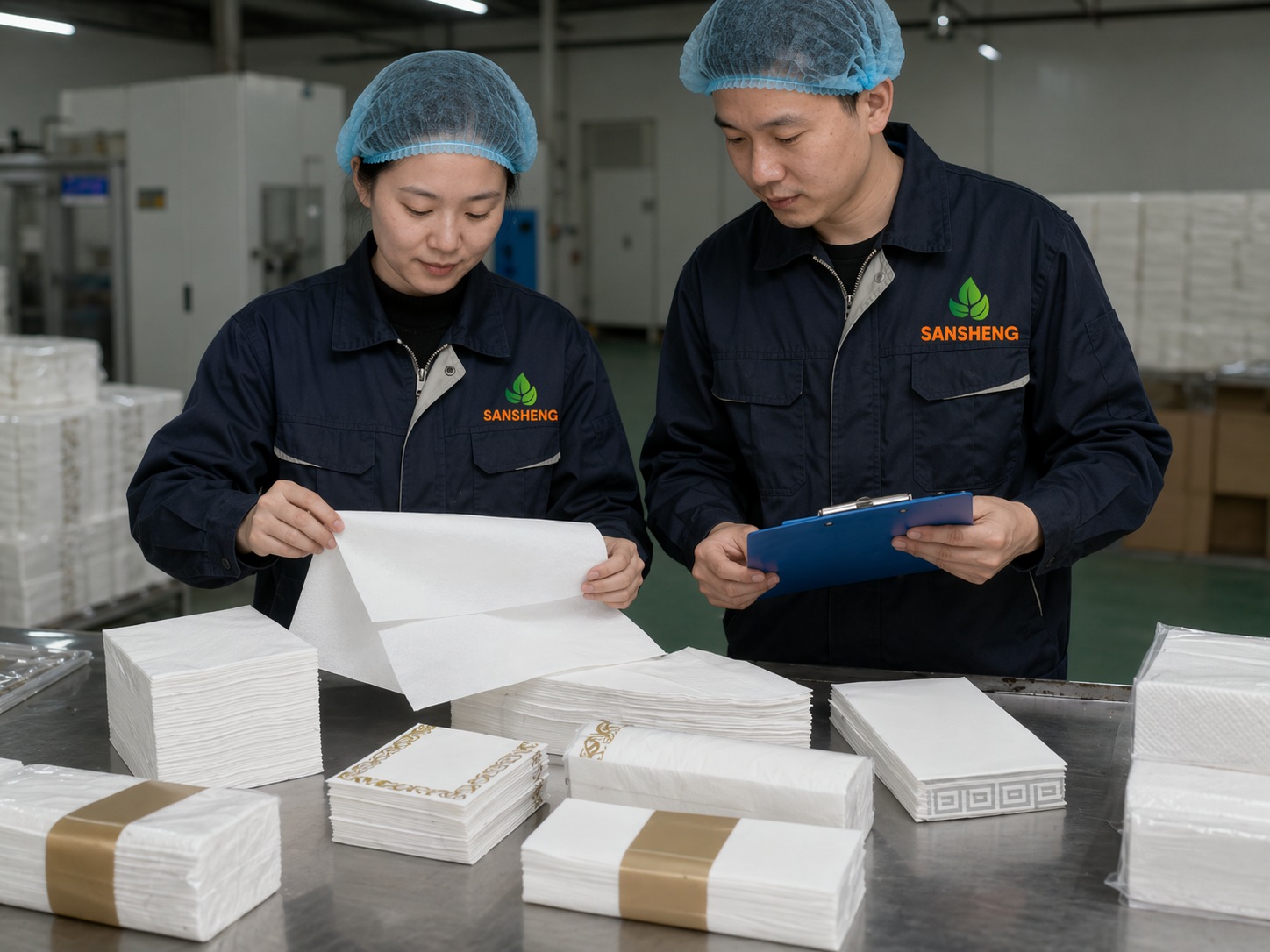 Quality management and production checks for airlaid napkins export supply
