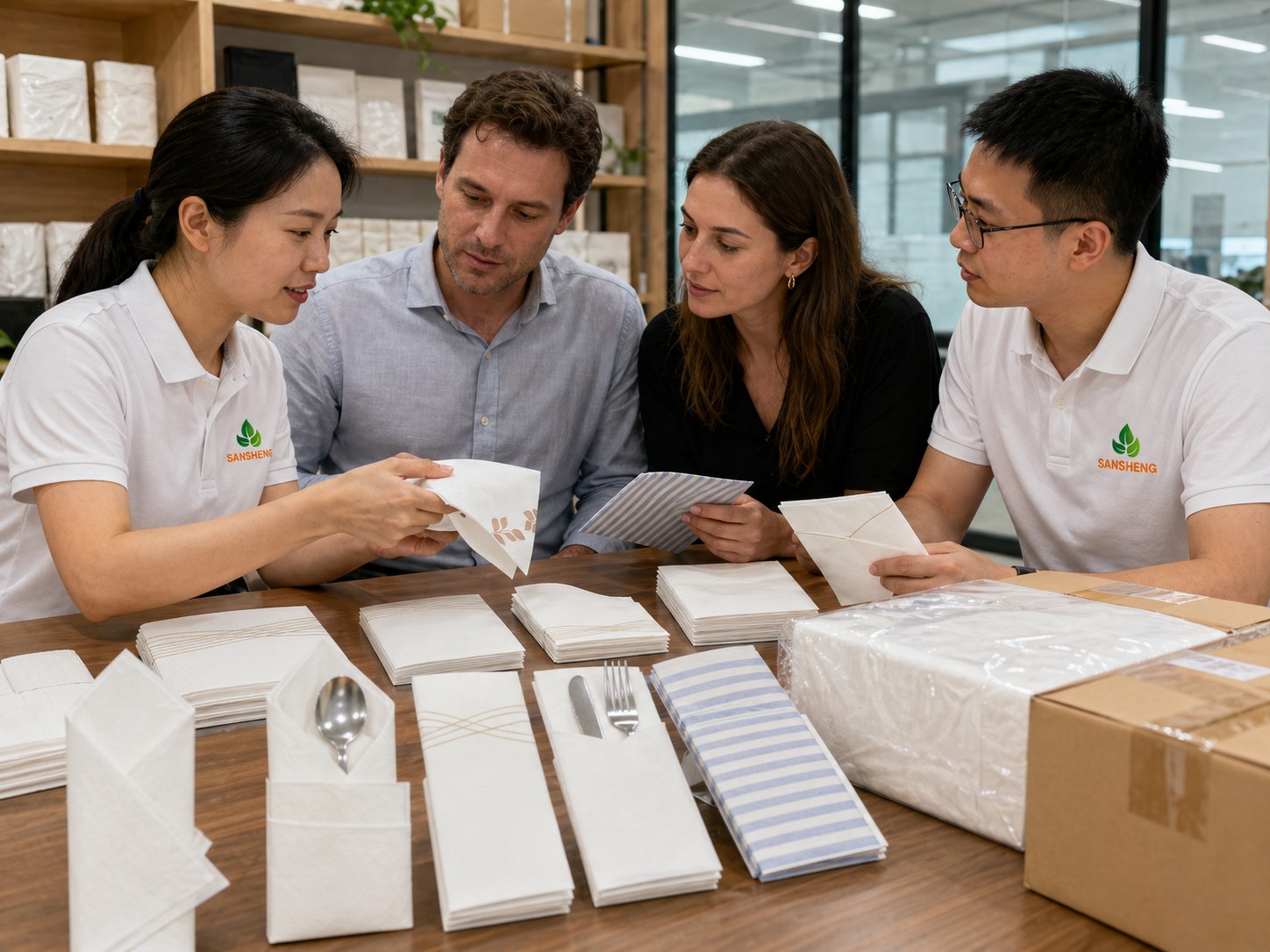 Airlaid napkin production quality control and export packing support