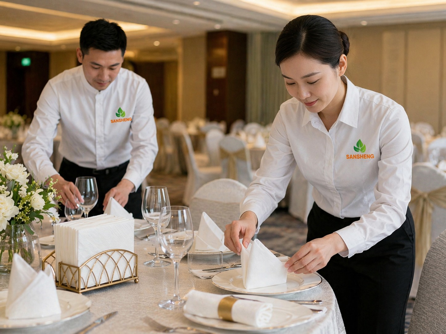 Premium airlaid napkins for fine dining and restaurant distribution