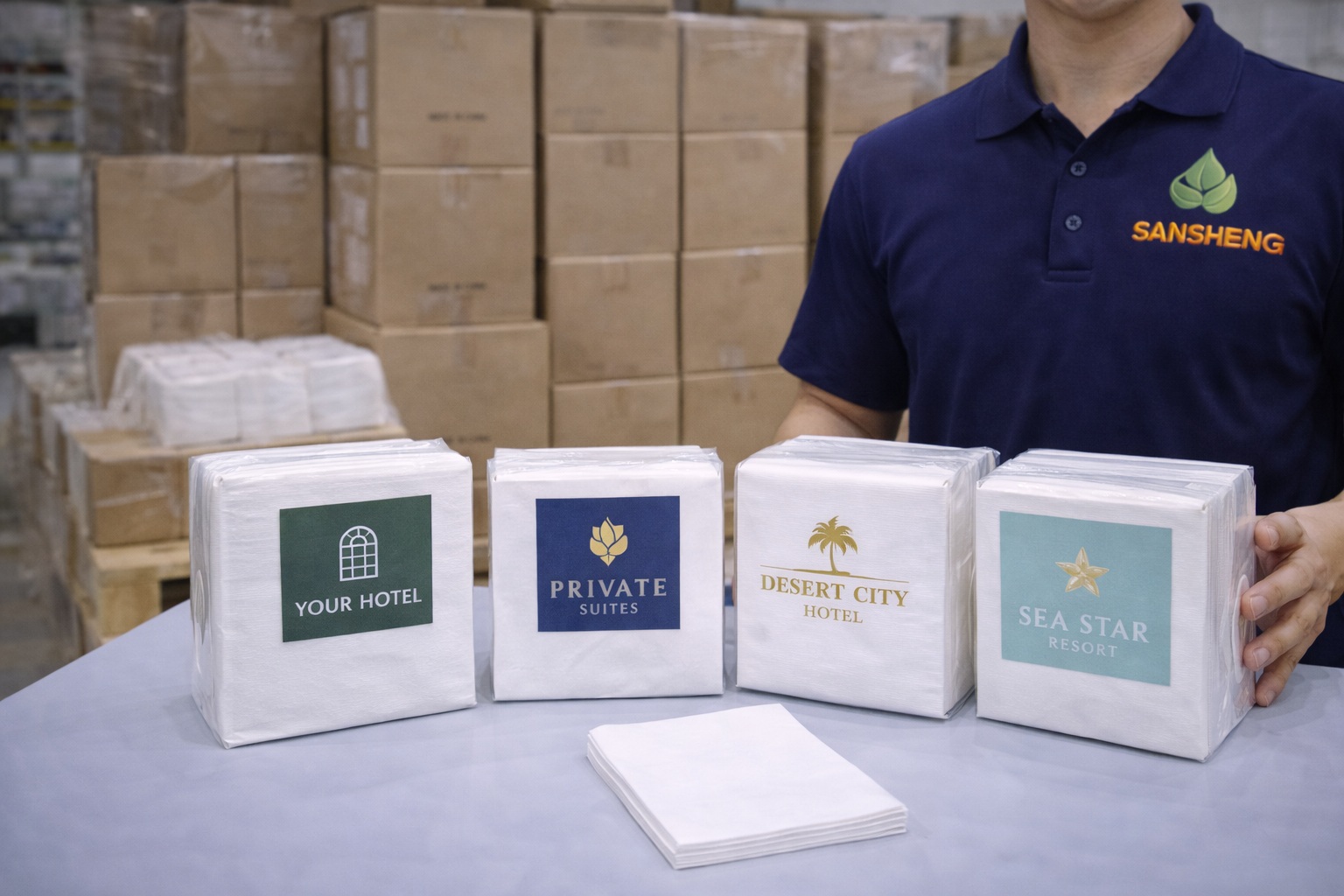 airlaid napkins wholesale private label samples ready for GCC buyers