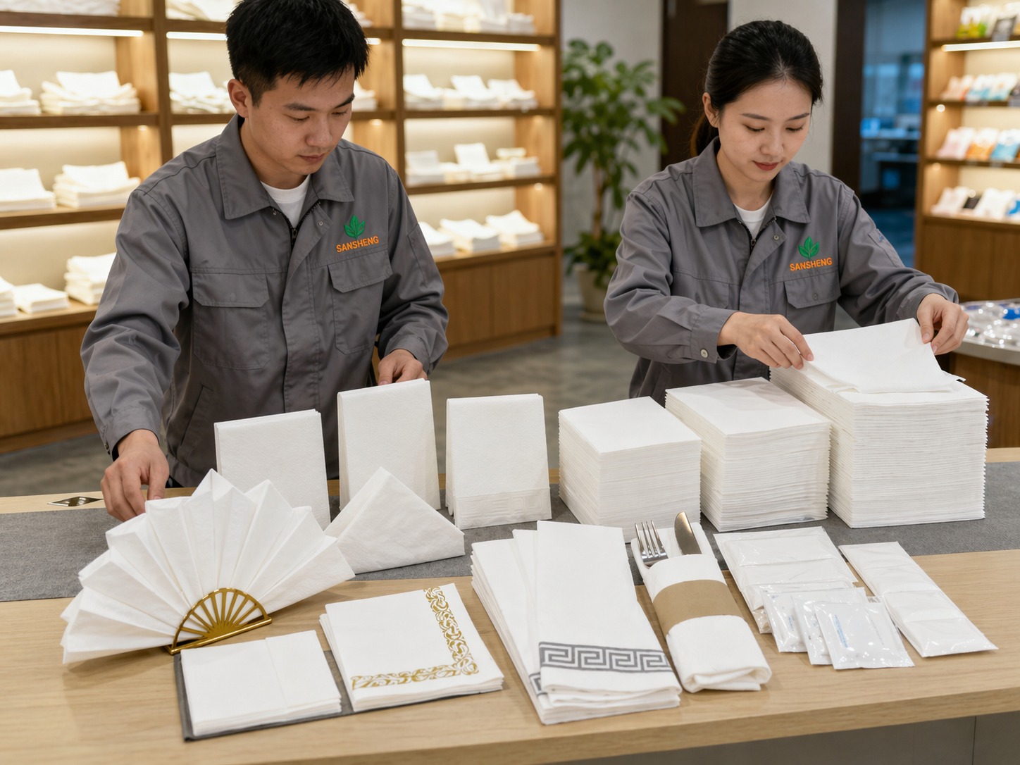 Airlaid napkin texture and performance comparison including wet strength softness absorbency and lint control