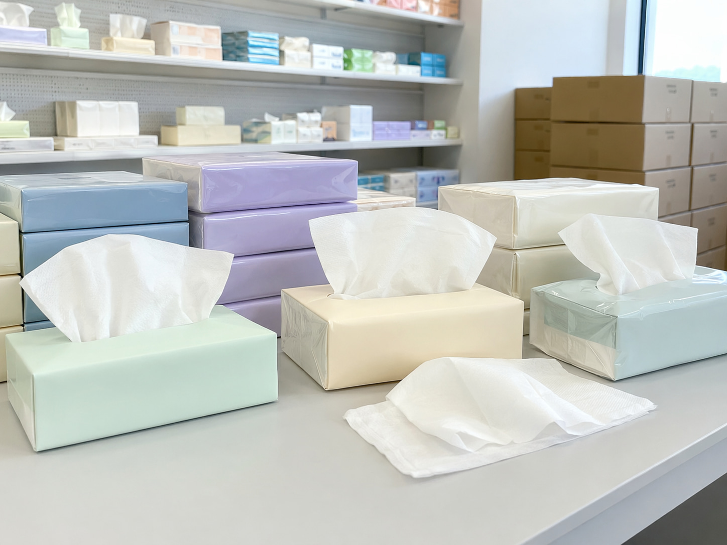 Finished facial tissue supplier for boxed tissue soft pack tissue and private label export supply