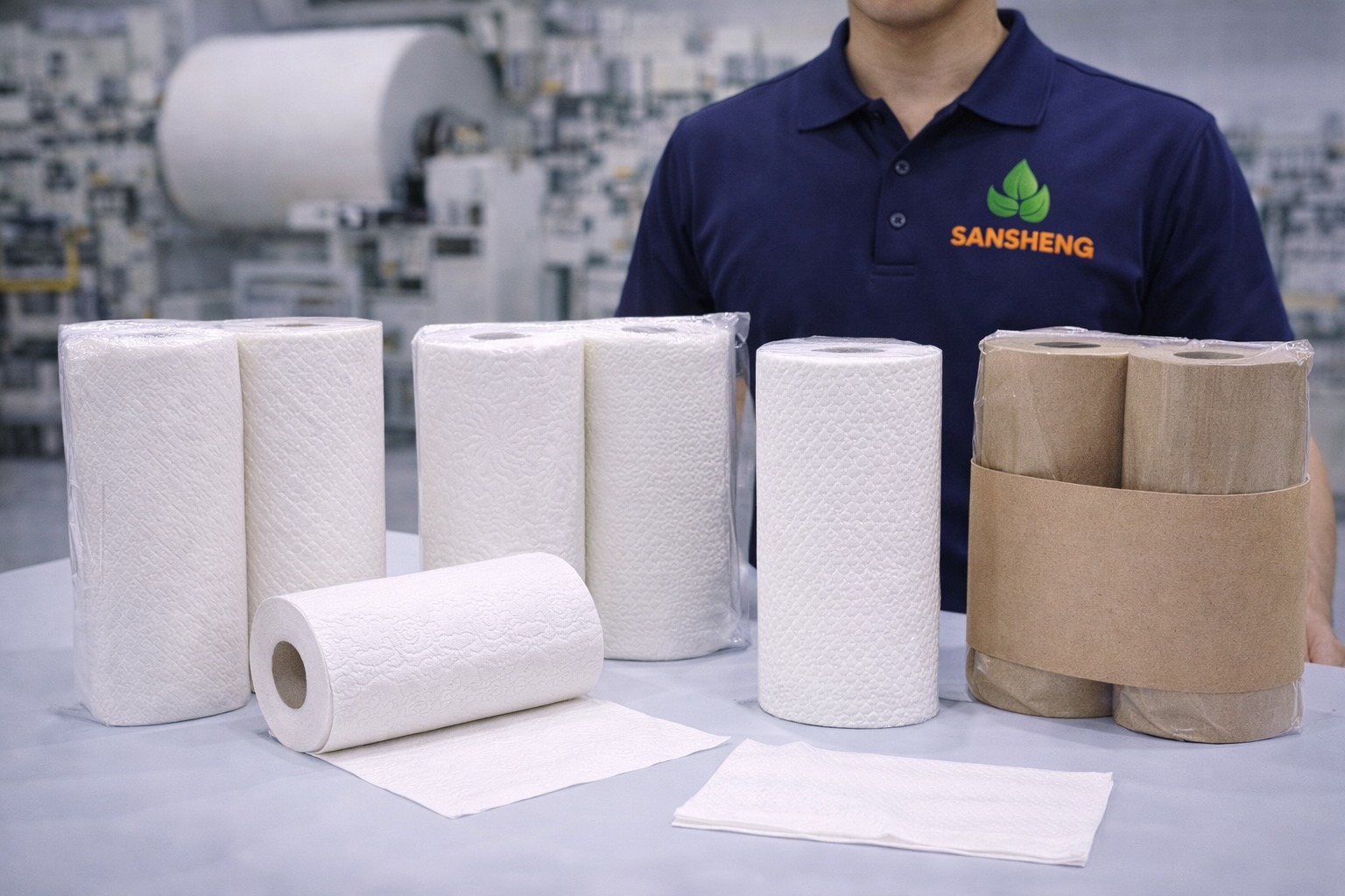 Kitchen towel supply comparison by product format including standard jumbo folded and reusable options