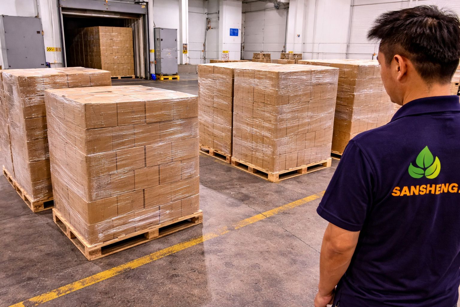 Kitchen towel MOQ and container loading preparation with palletized export cartons