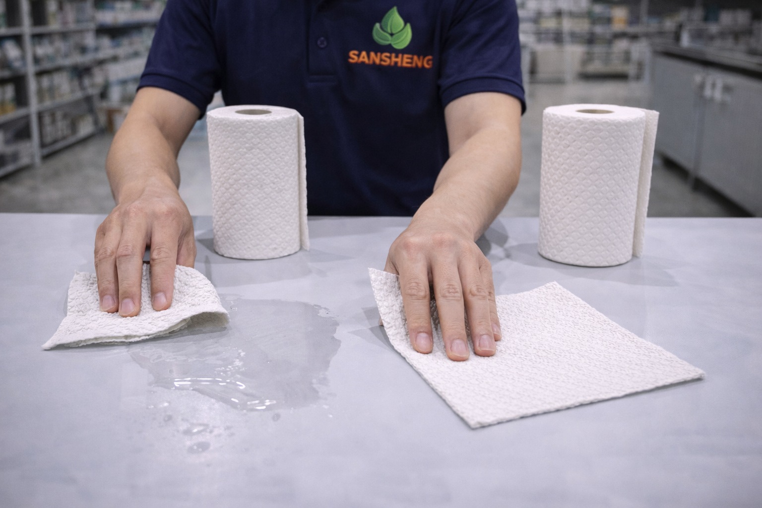 Reusable kitchen towel formats with durable wiping performance for premium supply programs