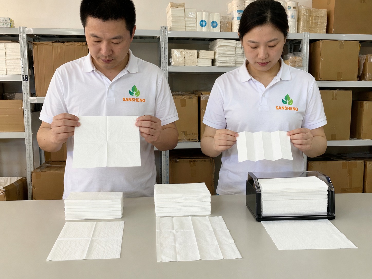 Paper napkin supply comparison by fold type including quarter fold eighth fold and interfold formats