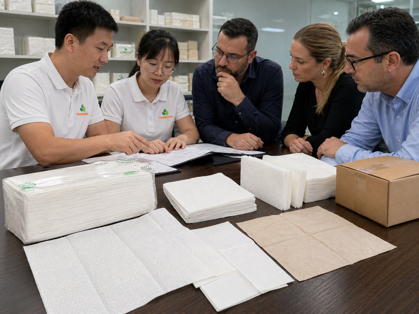 Paper napkin manufacturer bulk order and private label support scene