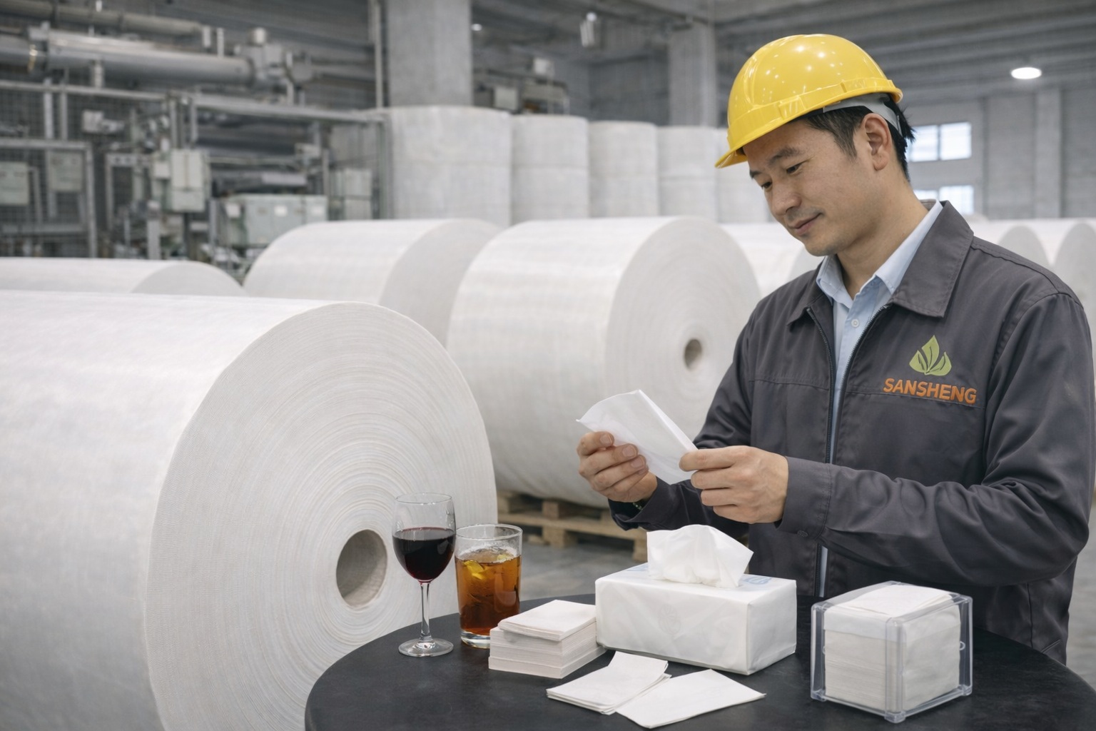 Paper napkin mother rolls for fold converting and hospitality supply