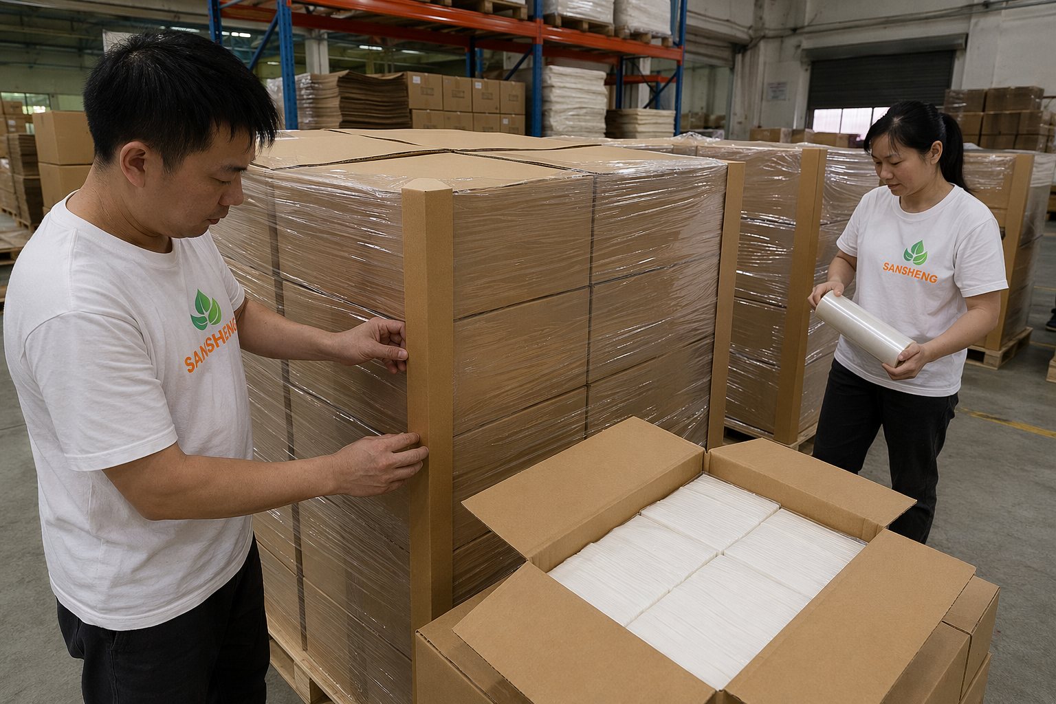 Paper napkin packaging damage or weak cartons during export shipment