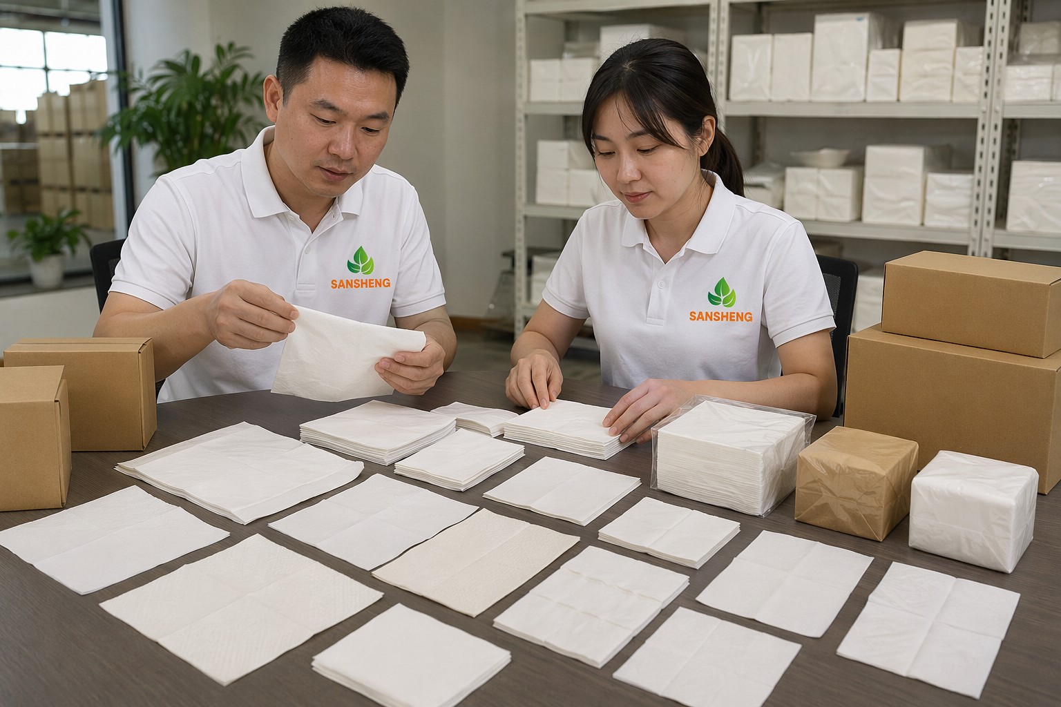 Paper napkin quotation details including type size ply fold gsm pack format quantity and destination port