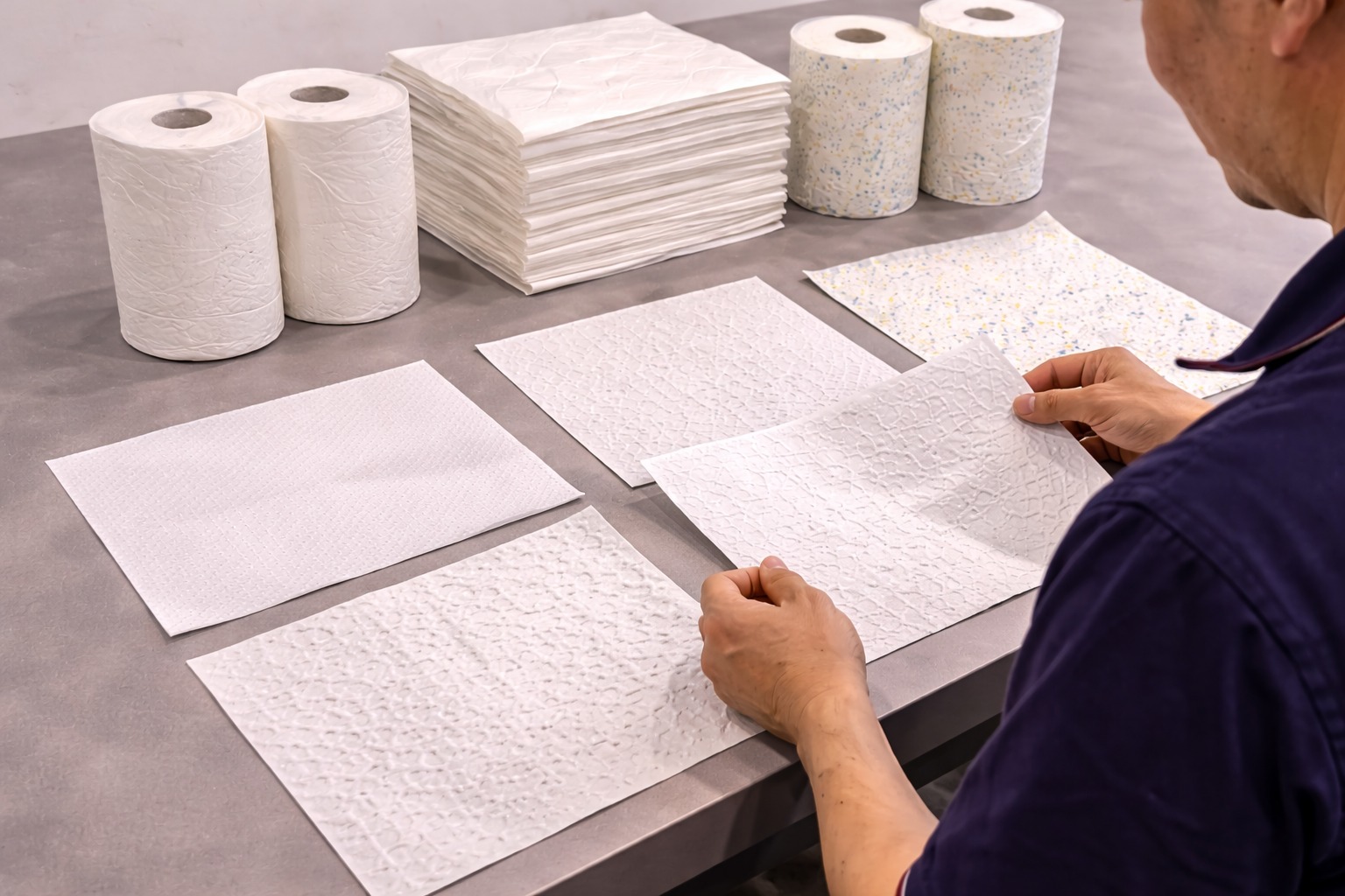 Private label kitchen towel embossing and surface presentation options for market positioning