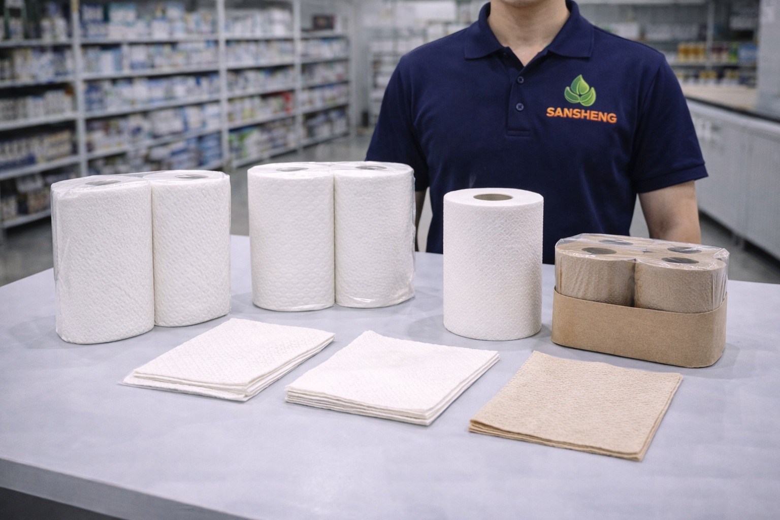 Private label kitchen towel material direction comparison with texture and thickness sample review