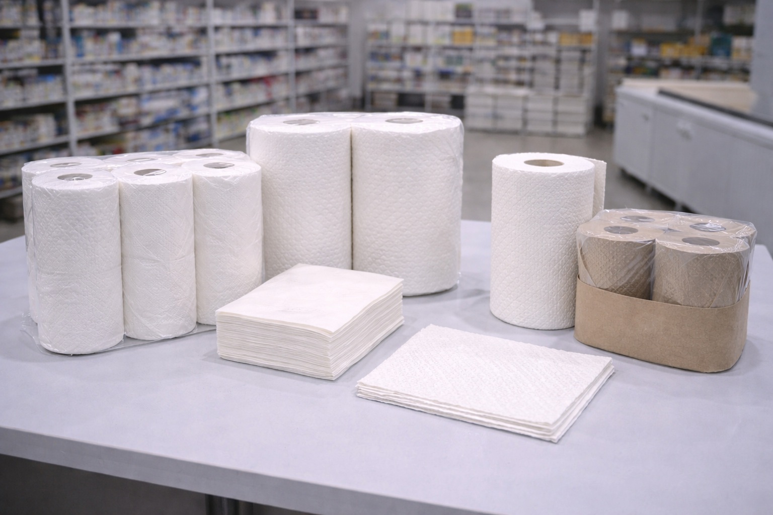 Private label kitchen towel size and format options including standard rolls jumbo rolls folded and reusable formats