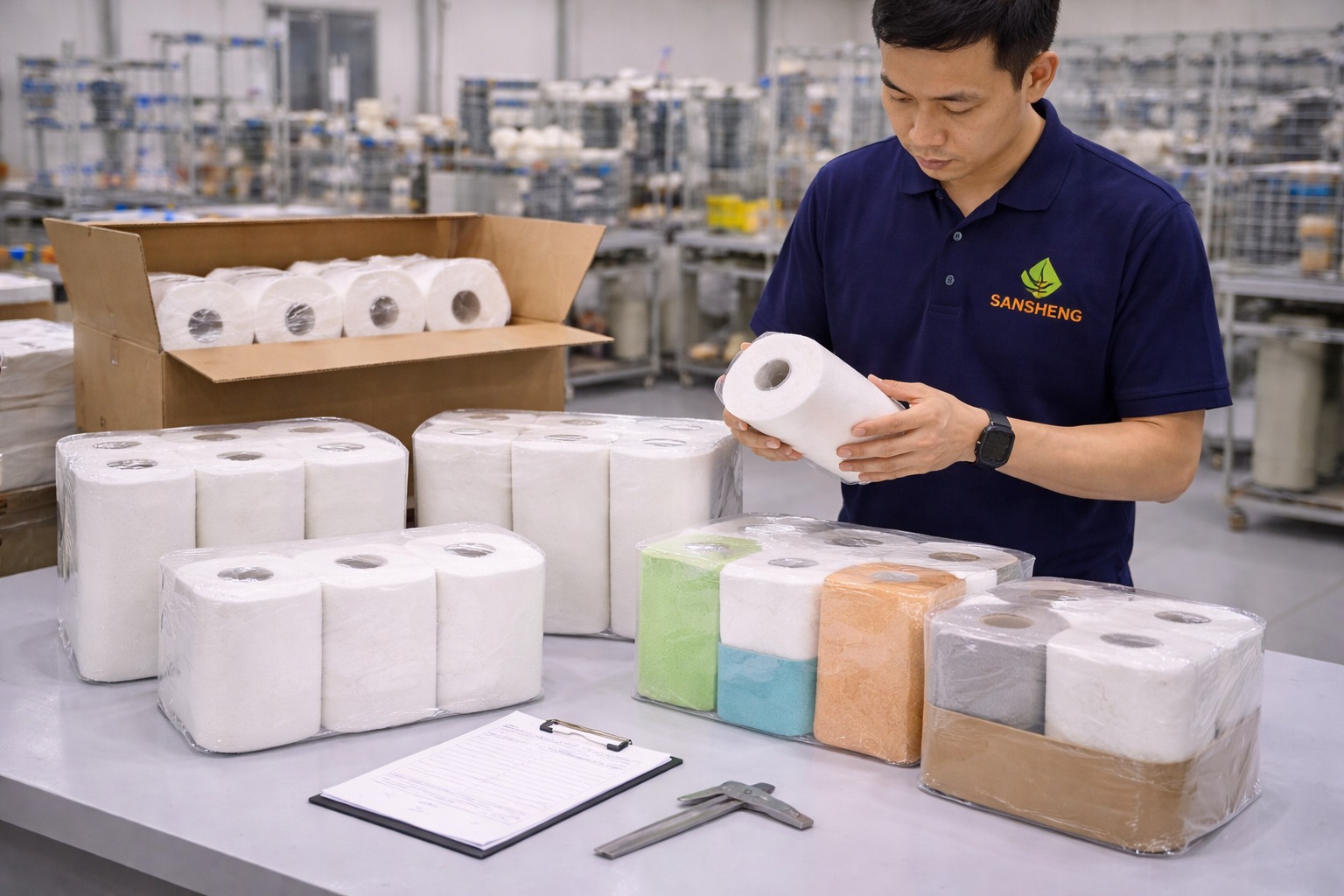 Sansheng kitchen towel repeat order consistency with factory inspection and product comparison