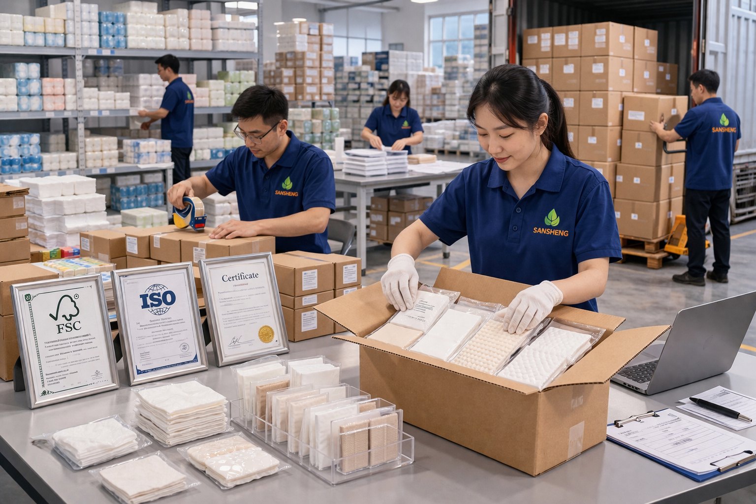 TAD tissue supplier free samples with FSC and ISO certificates ready to ship