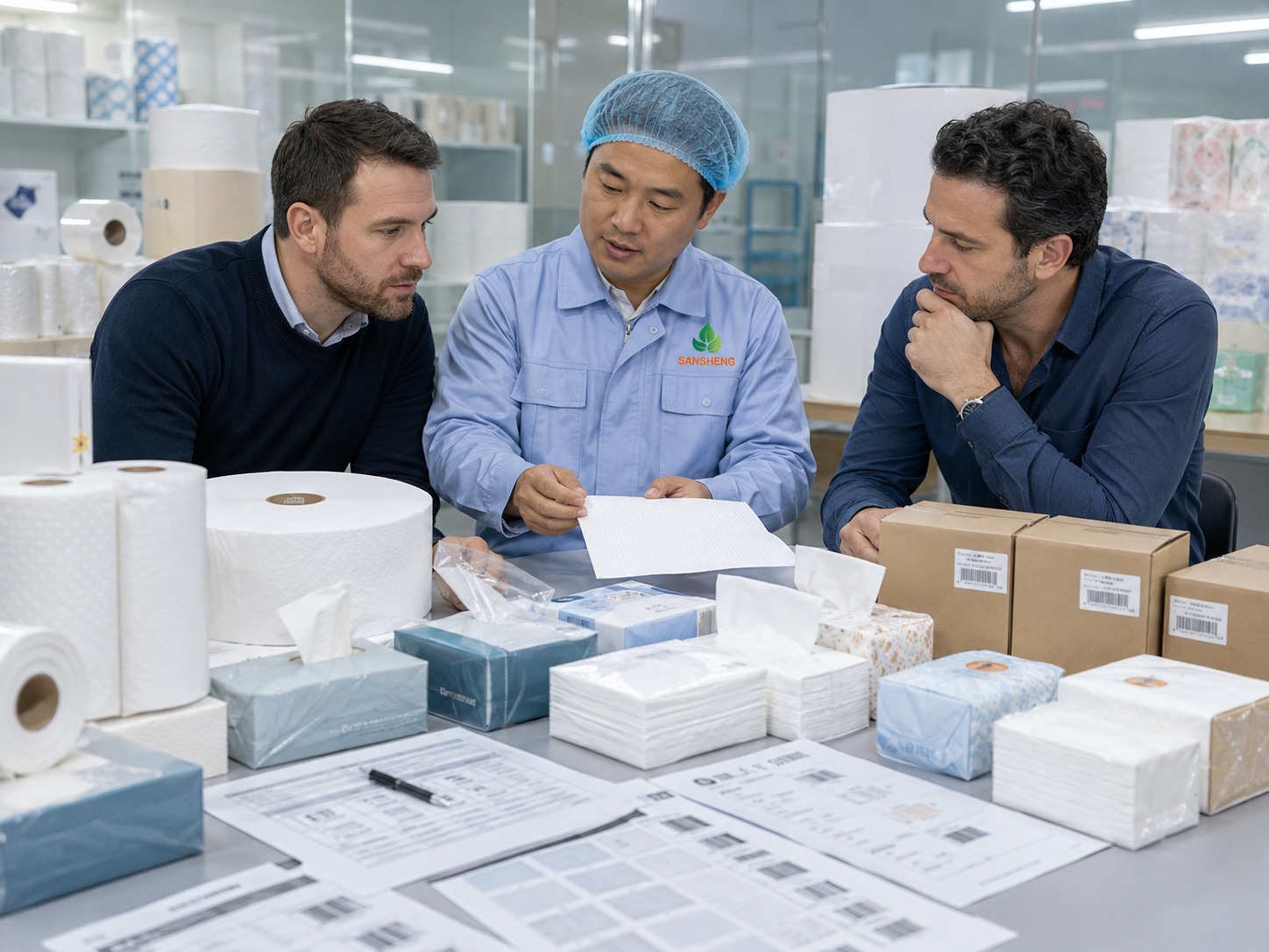 Brand and OEM tissue paper supplier helping buyers reduce sample packaging carton and repeat order risks