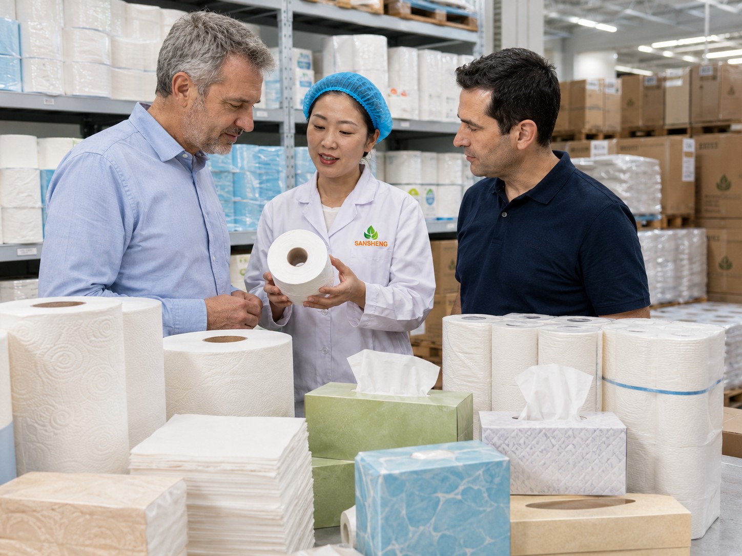 Brand and OEM tissue paper supplier with jumbo rolls finished tissue products and export packing for global buyers