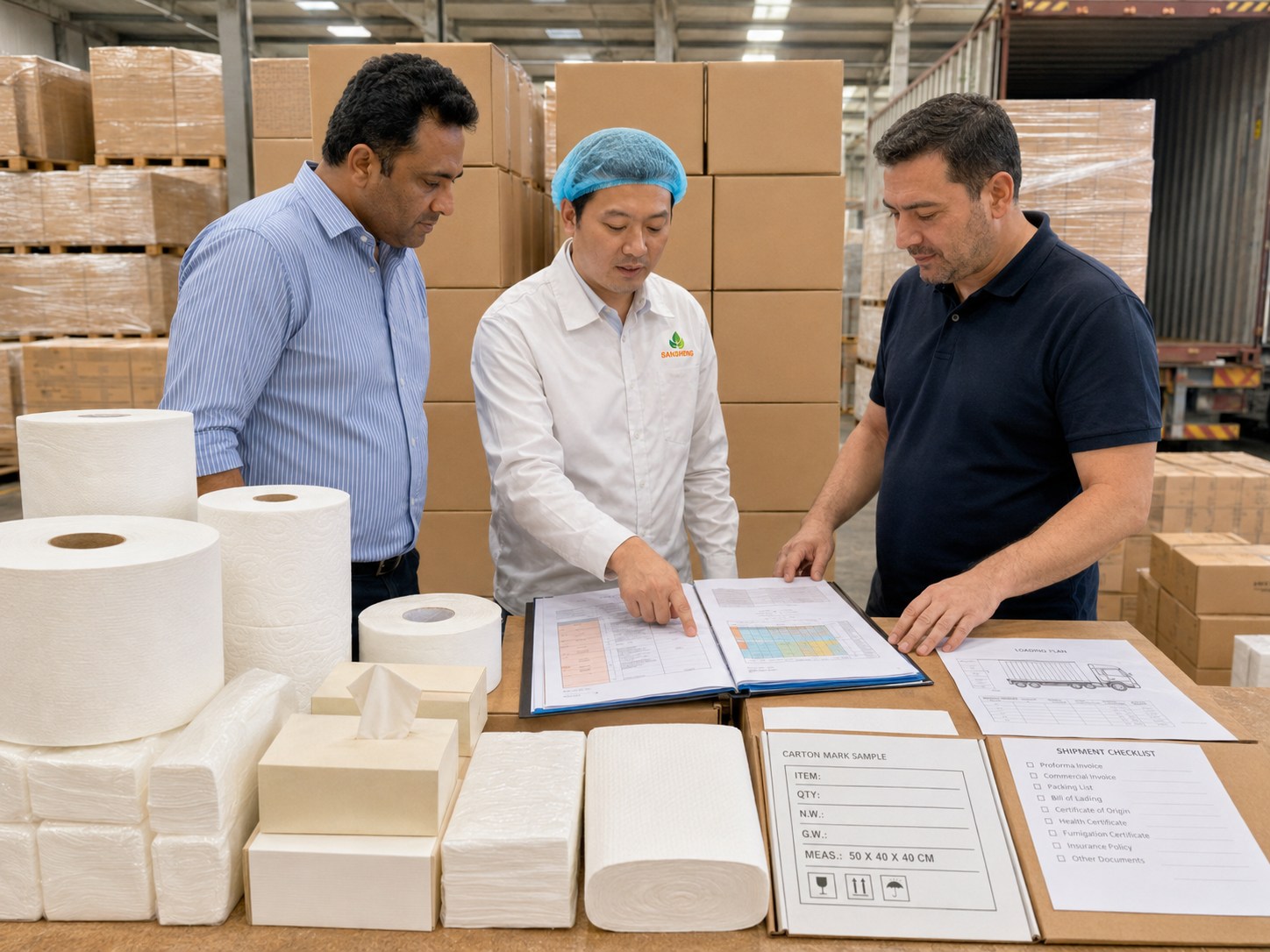 China tissue paper company export documents loading support and shipment readiness