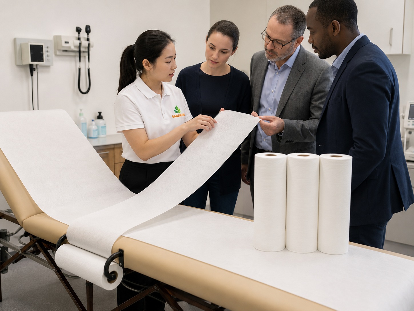 Examination paper rolls for clinics and medical rooms