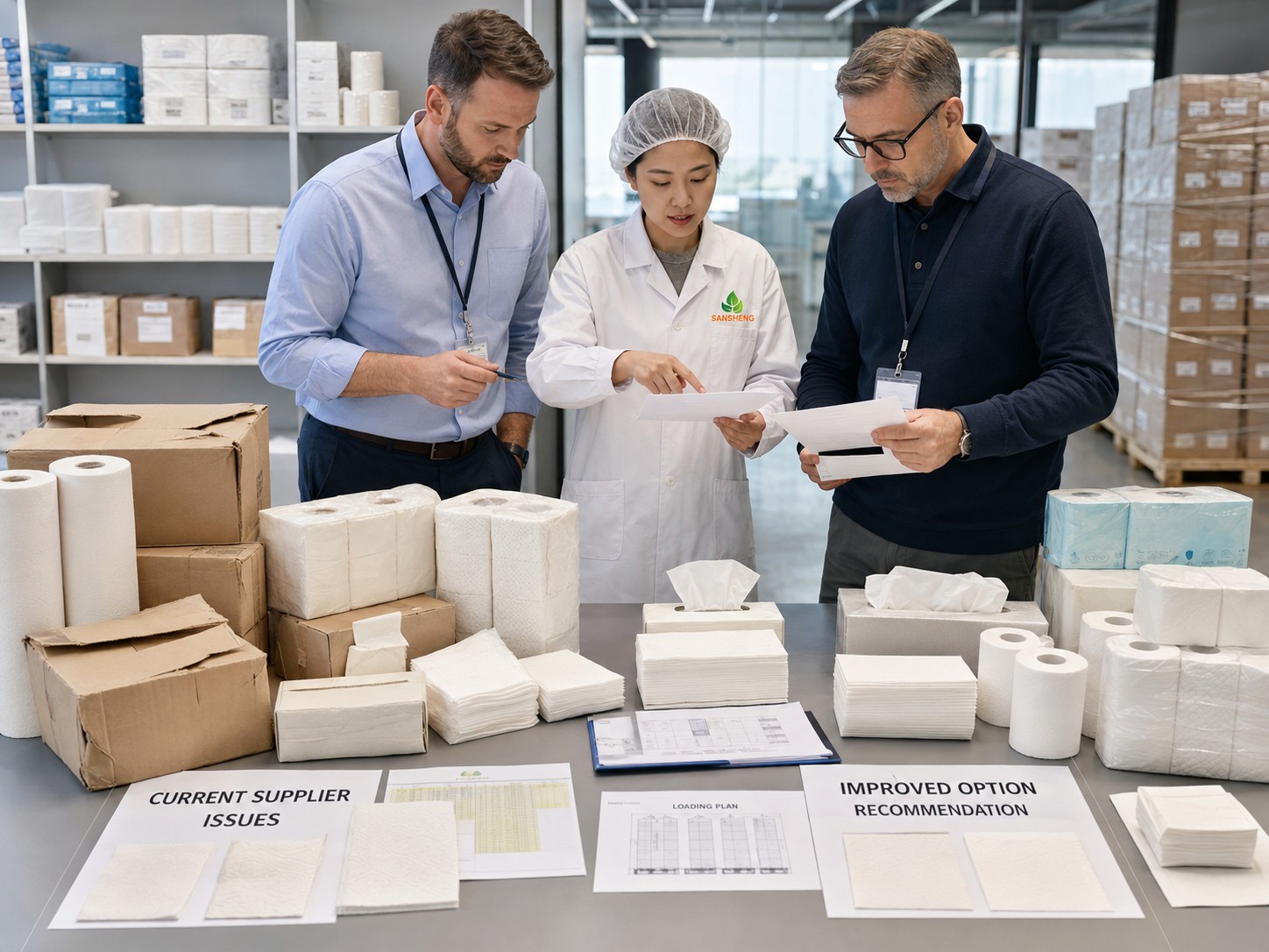 Commercial tissue paper manufacturer helping AFH buyers switch suppliers with sample comparison packing review and supply planning