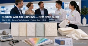 Custom Airlaid Napkins from a China OEM Manufacturer: Embossing, Printing, GSM & 40HQ Loading Explained for Private Label Brands