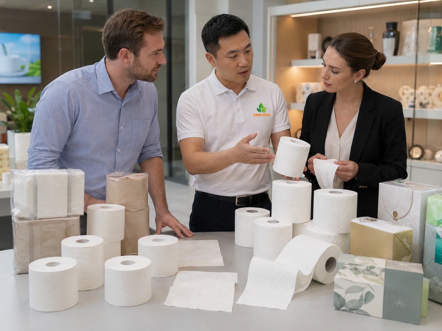Economy and premium toilet paper roll comparison for different market levels