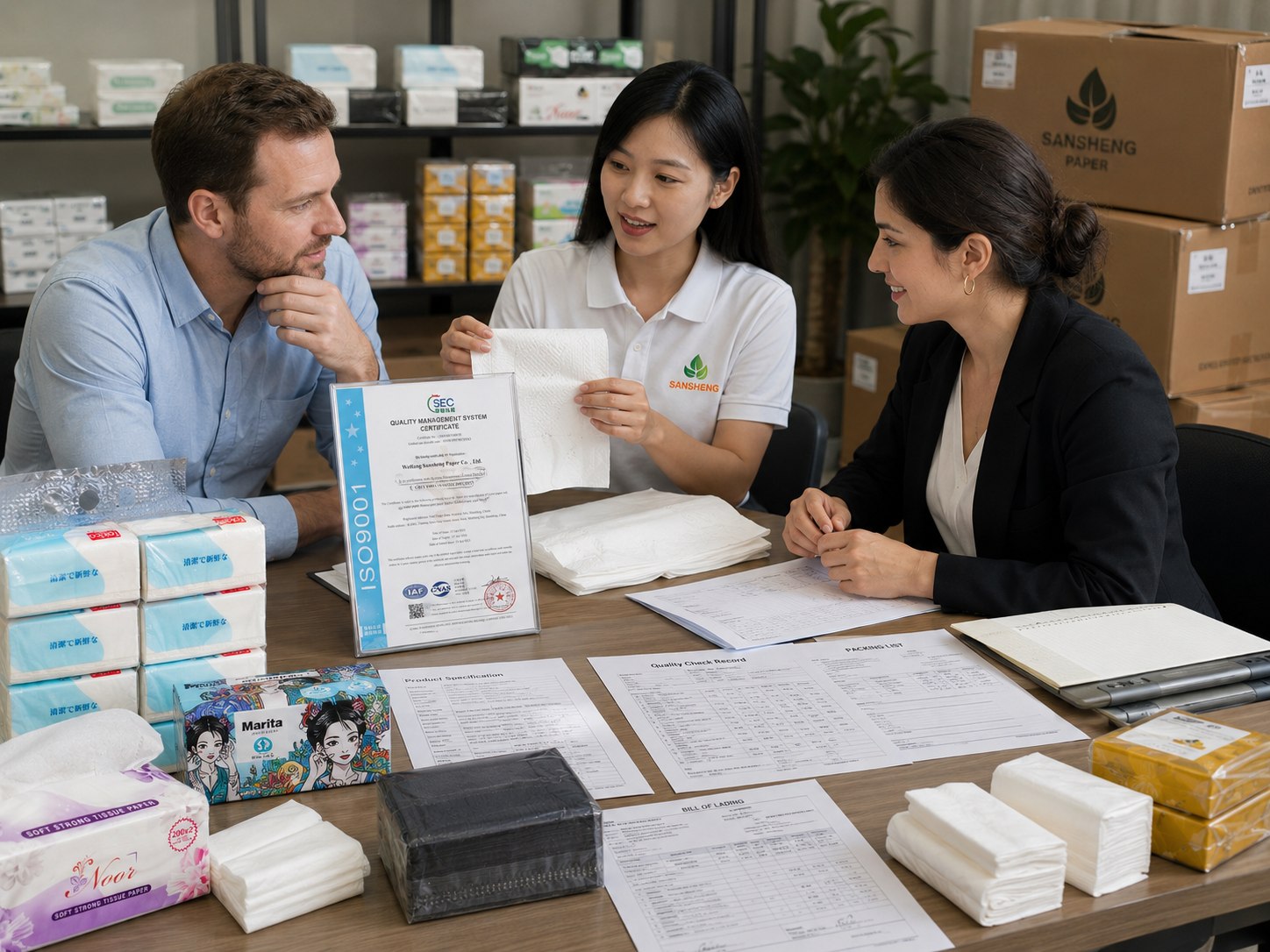 facial tissue supplier certificates and quality documents for B2B buyers