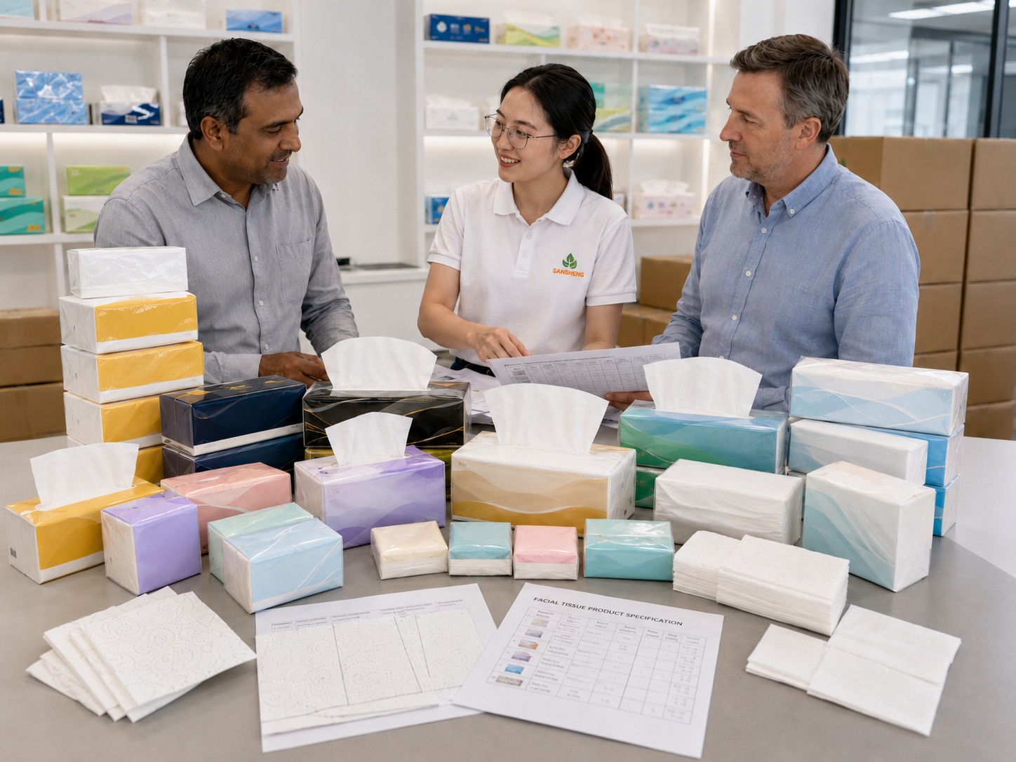 facial tissue supplier specification range for boxed soft pack and pocket tissue