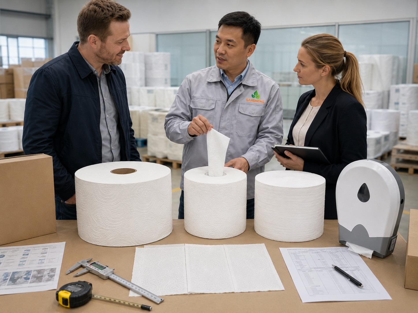 jumbo roll paper manufacturer checking dispenser fit and market specs