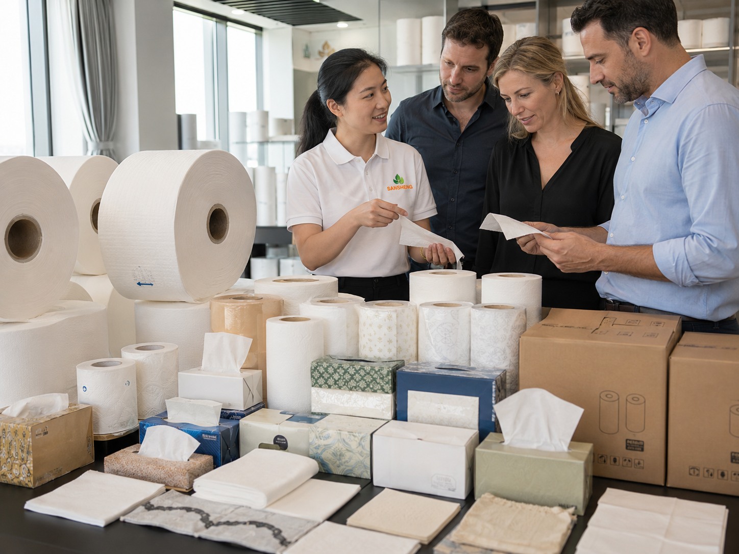 key tissue products supplier for tissue jumbo rolls toilet paper facial tissue paper towels napkins and OEM private label tissue products
