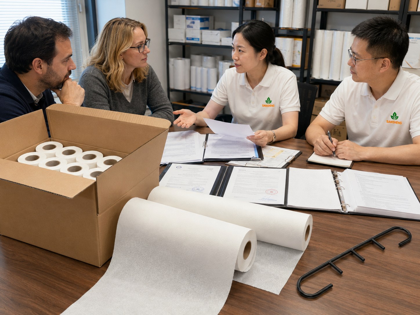 Medical exam table paper manufacturer compliance documents review at Sansheng Paper