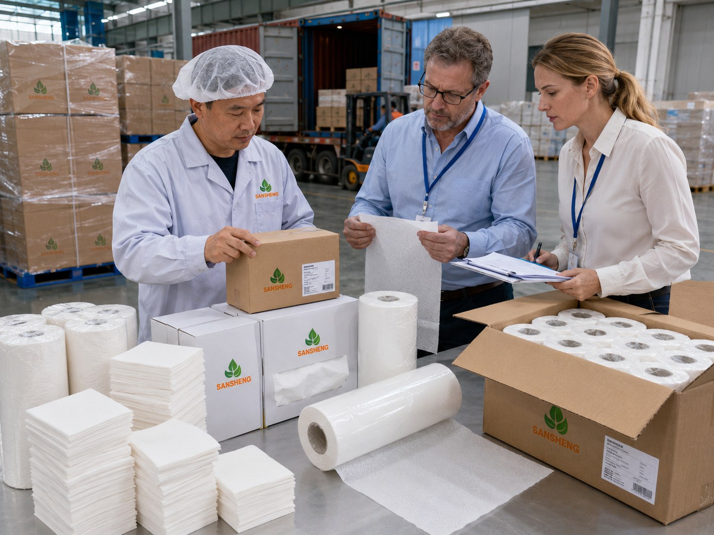 Medical tissue paper manufacturer supply confidence with warehouse stock export cartons and delivery preparation