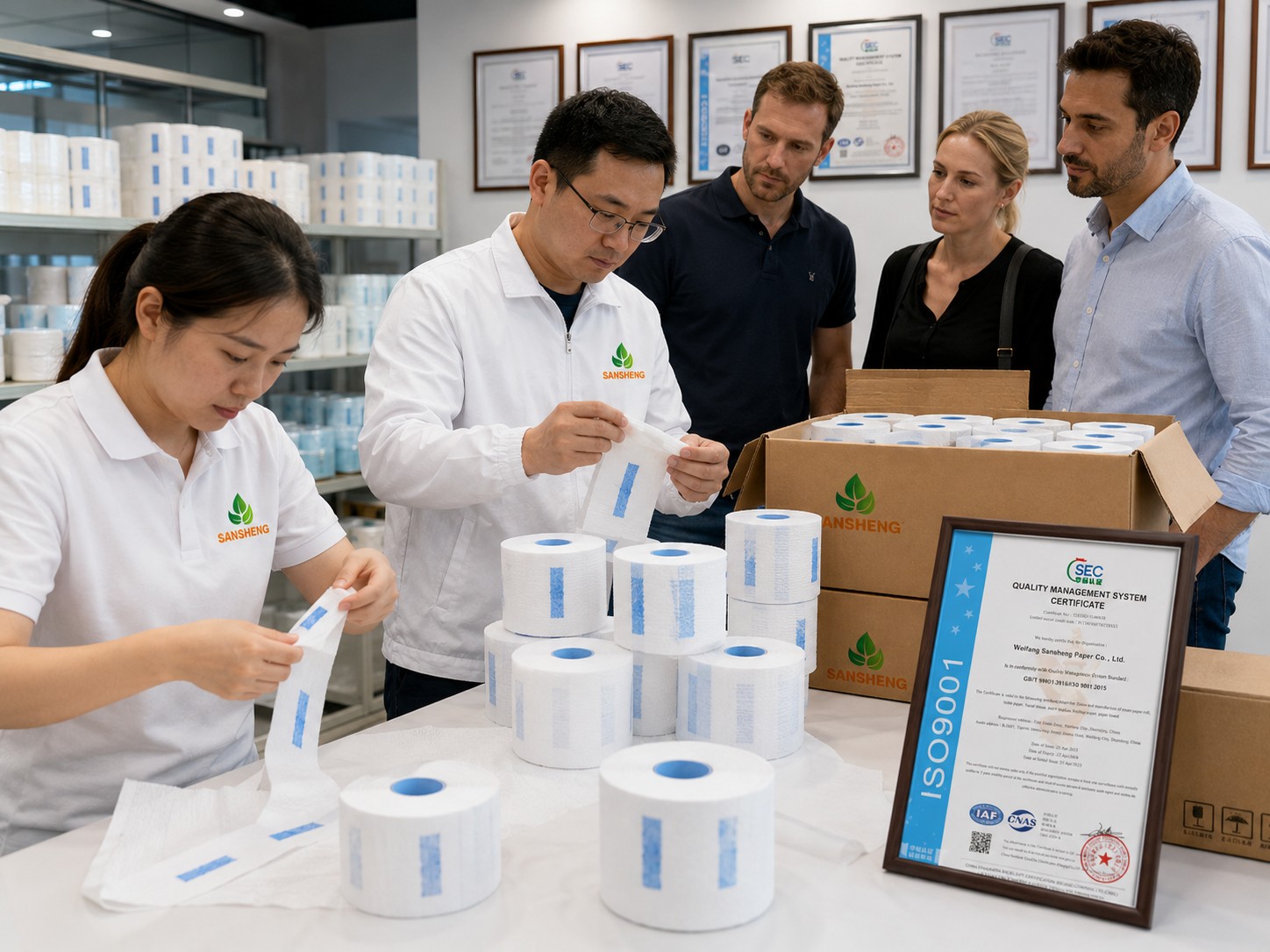 Neck ruffles paper quality control and export inspection