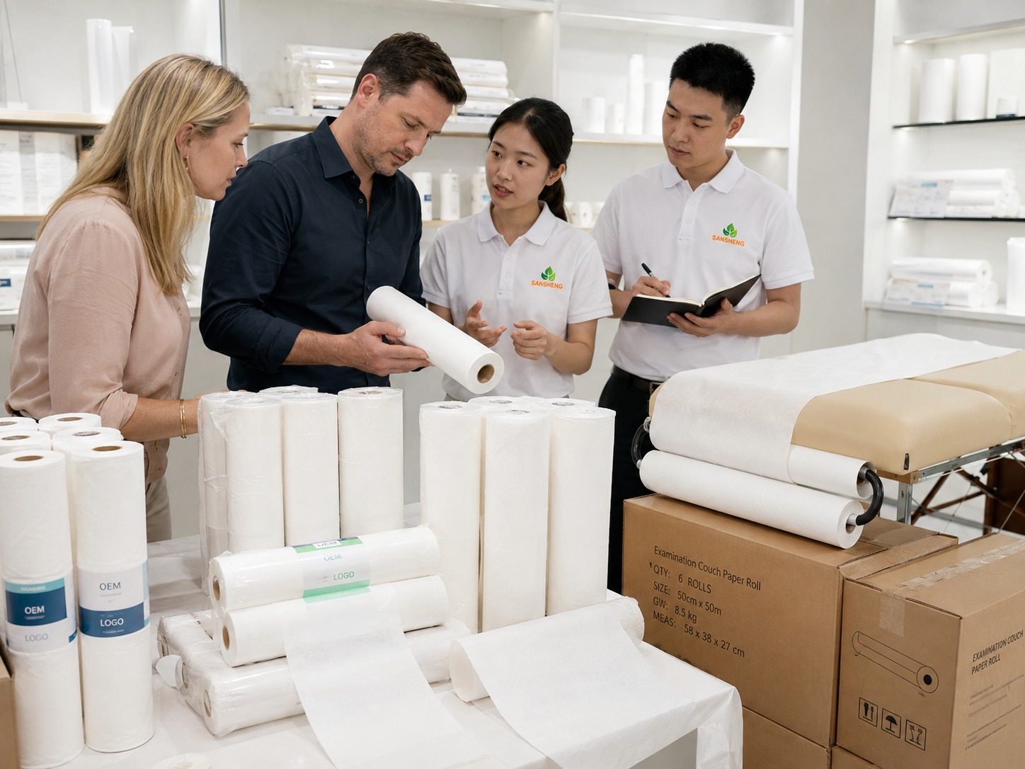OEM examination paper rolls with custom labels and cartons