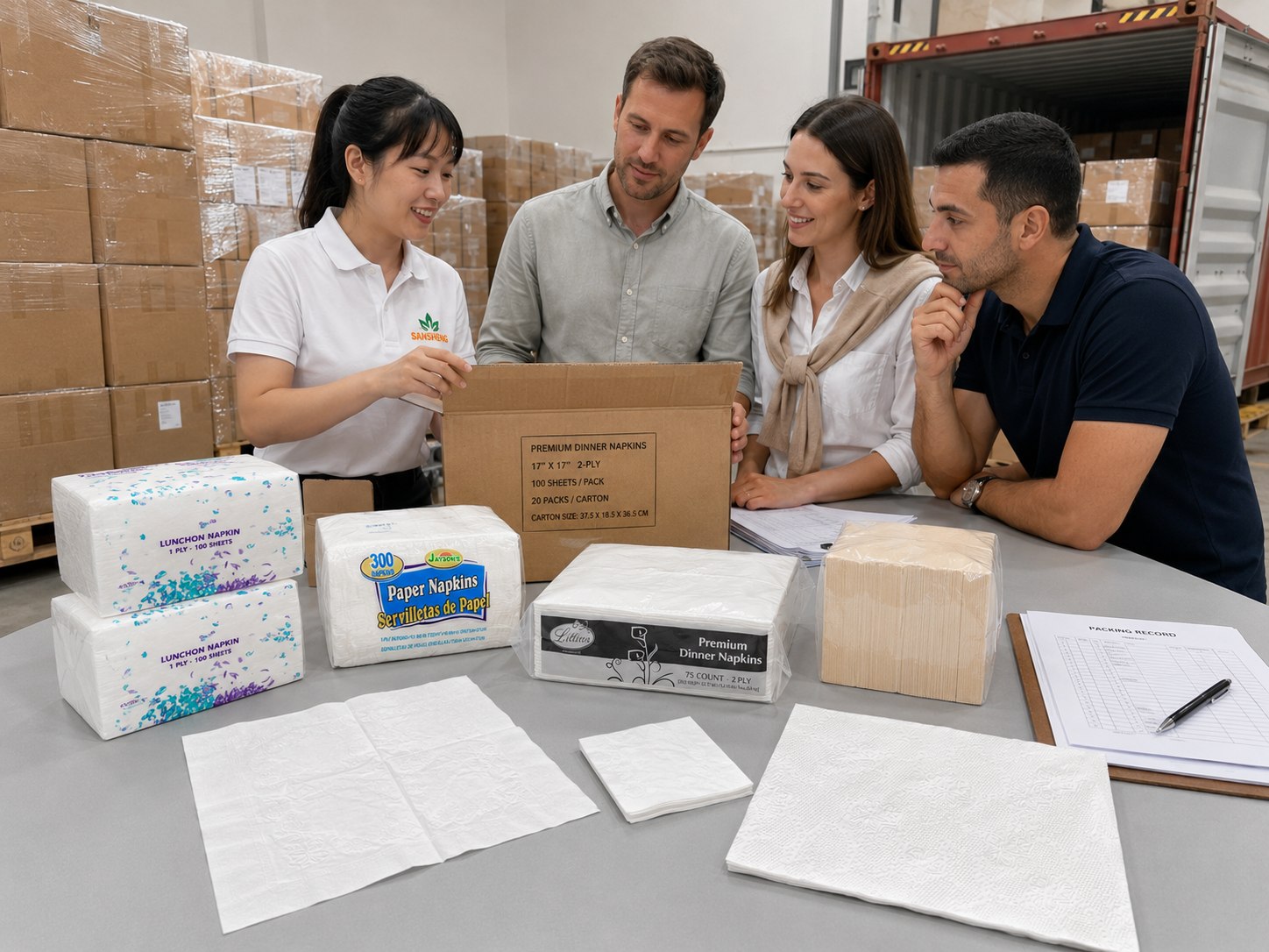 paper napkin supplier MOQ export loading and packing support
