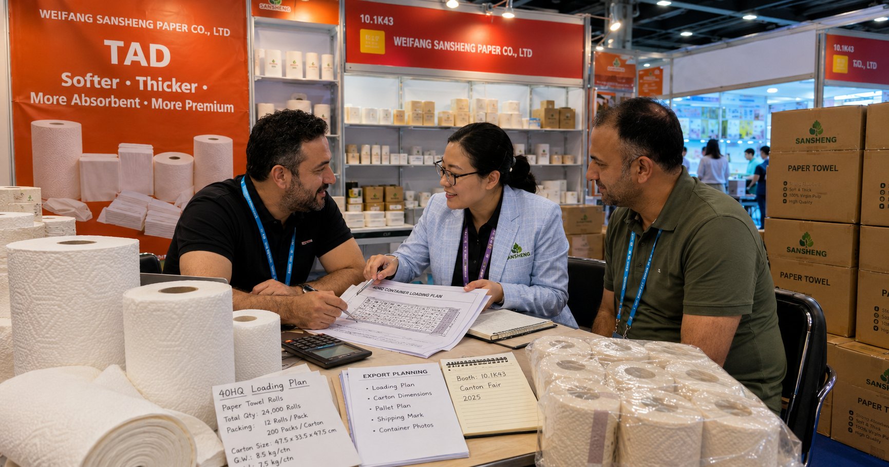Paper towel supplier quality inspection and GSM testing after Canton Fair