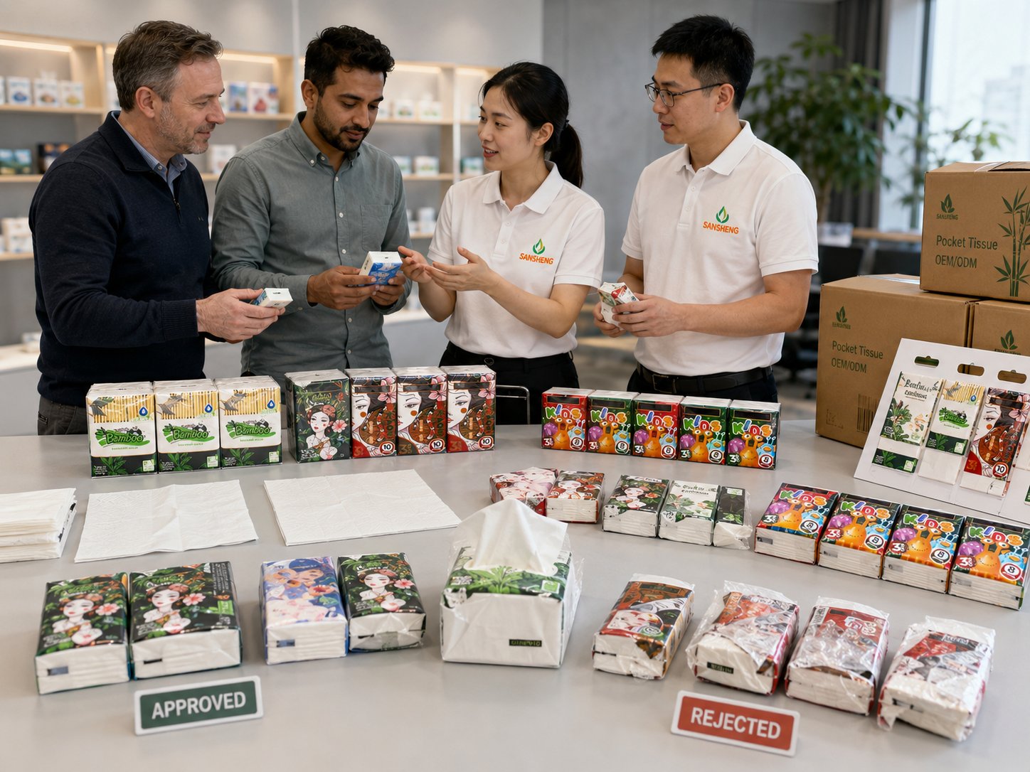 Pocket tissue manufacturer supply for supermarket and distributor programs