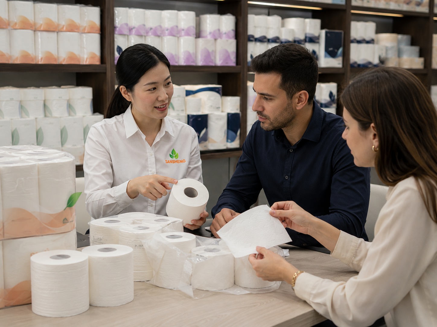 Retail toilet paper rolls for supermarket and importer supply