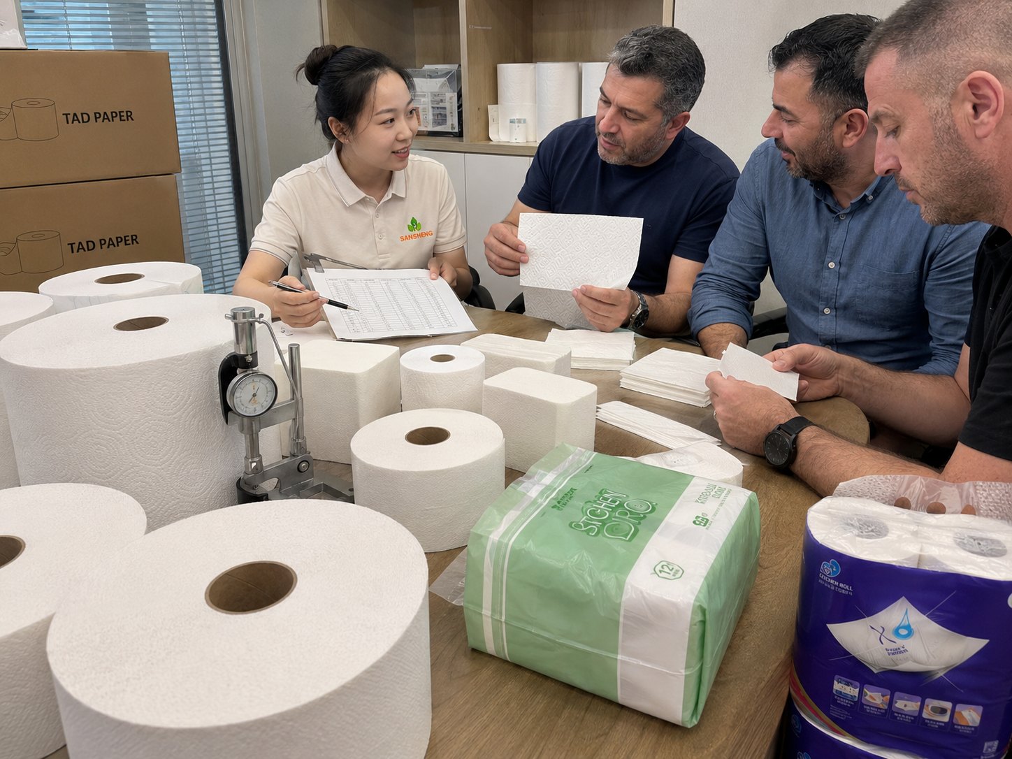 TAD paper supplier helping buyers choose application basis weight roll width roll diameter and converting fit